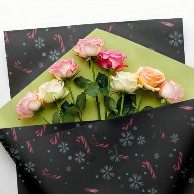 Elegant jul svart inpackningspapper presentpapper (Skapare uppladdad)