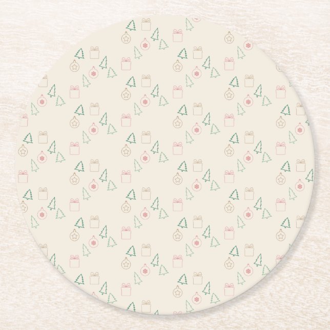 Elegant jul underlägg papper rund (Framsidan)