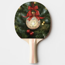 Elegant jul - utsmyckning med rött blad pingisracket