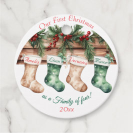 Elegant Jul - vattenfärg Botaniskt Gåvor Etiketter