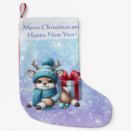 Elegant Jul - vattenfärg Botaniskt Liten Julstrumpa