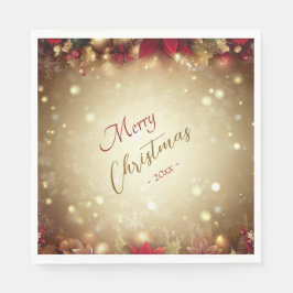 Elegant Jul - vattenfärg Botaniskt Pappersservett