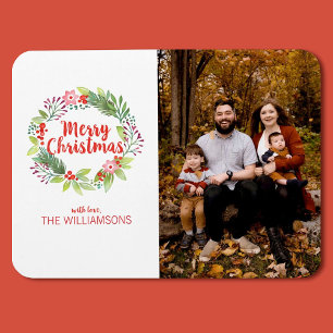 Elegant Jul Vattenfärg Utandning Foto Helgdag Magnet