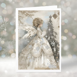 Elegant Jul Winter Angel Helgkort