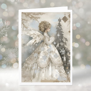 Elegant Jul Winter Angel Helgkort