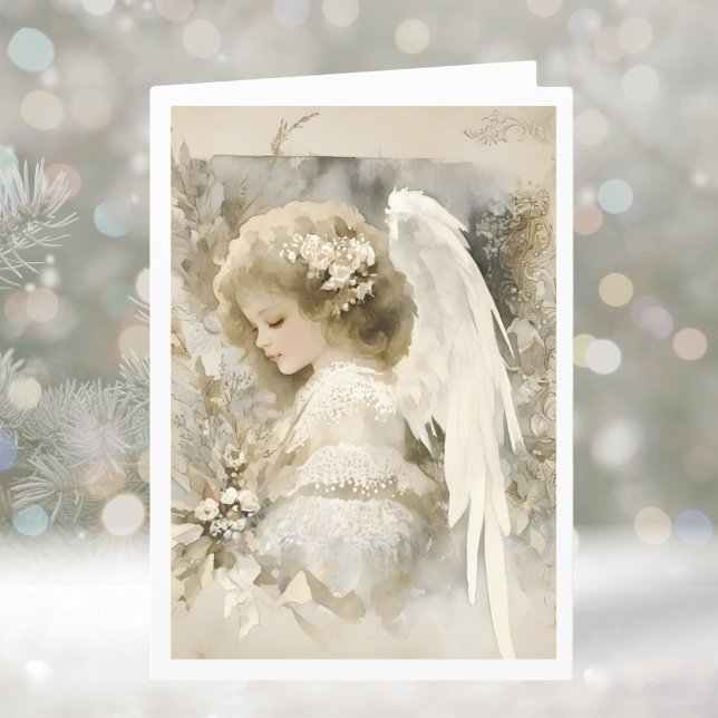 Elegant Jul Winter Angel Helgkort (Skapare uppladdad)
