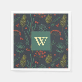 Elegant Jul Winter Greenery Botanical Pappersservett