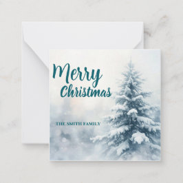 Elegant jul Xmas vinter tall skog Hol Anteckningskort