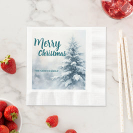 Elegant jul Xmas vinter tall skog Hol Pappersservett