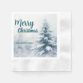 Elegant jul Xmas vinter tall skog Hol Pappersservett