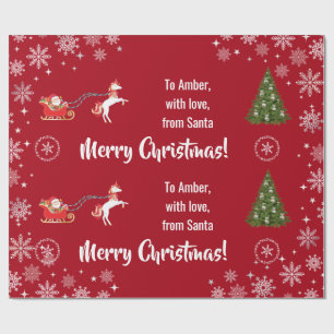 Elegant Julafton Santa's Sleigh Unicorn Personaliz Presentpapper