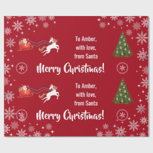 Elegant Julafton Santa's Sleigh Unicorn Personaliz Presentpapper