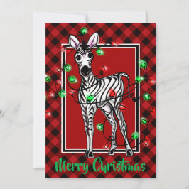 Elegant julafton Zebra twinkle ljus Julkort