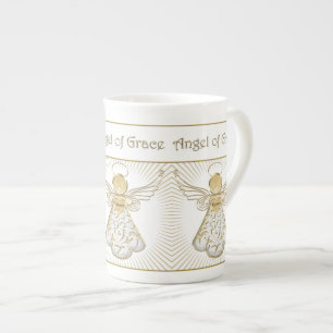 Elegant julängel av det Filigree mönster för n Benporslin Mugg