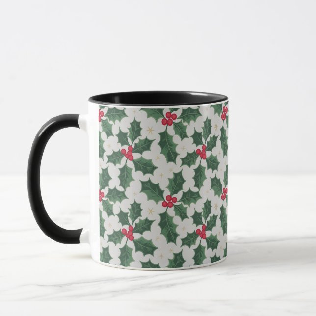 Elegant Julbärs Mönster Jul Tvåtons Mugg (Vänster)