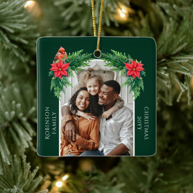 Elegant julbild  julgransprydnad keramik (Träd)