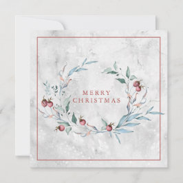 Elegant julbotanisk krans kort