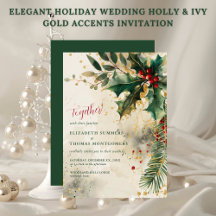 Elegant julbröllop Holly & Ivy Guldaccents