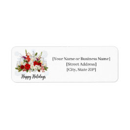 Elegant julbukett blomsterarrangemang returadress etikett