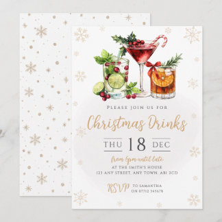 Elegant julcocktail-fest Invitation Inbjudningar