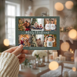 Elegant julcollage helg vykort