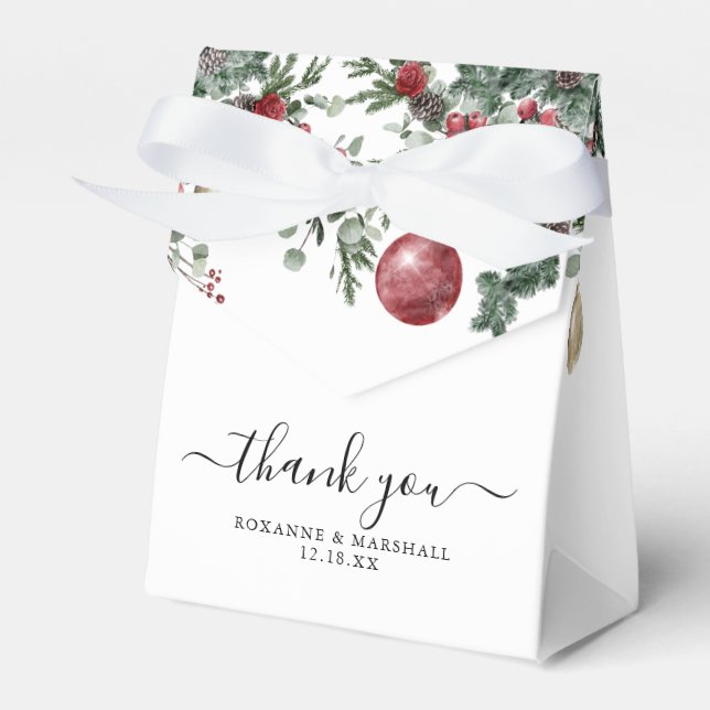 Elegant Juldagen Blommigt Vinterbröllop Presentaskar (Framsidan Sidan)