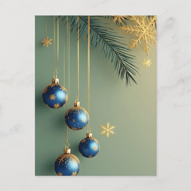 🎄 Elegant juldekoration glänser ❄️ Jul Vykort (Framsida)