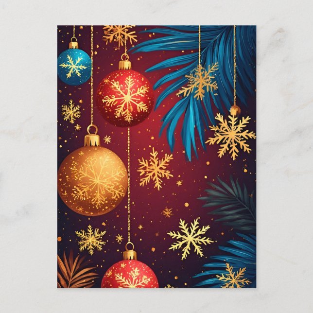 🎄 Elegant juldekoration glöder ❄️ Festlig  Vykort (Framsida)