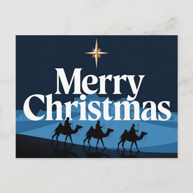 Elegant juldesign - Betlehemsstjärnan Vykort (Framsida)