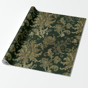 Elegant juldesign med sammetsblommor och guld presentpapper