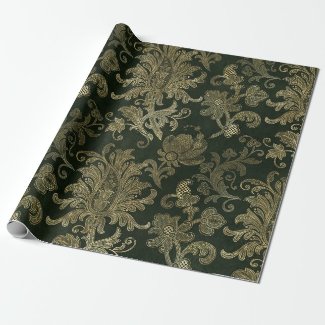 Elegant juldesign med sammetsblommor och guld presentpapper (Utrullad)
