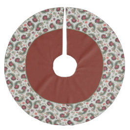 Elegant julduk i paisley-mönster julgransmatta borstad polyester