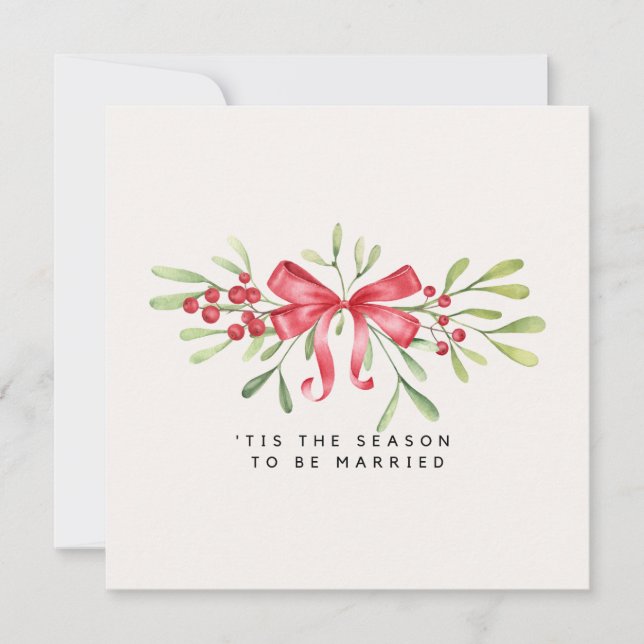 Elegant Julen Helgdag Bröllop Möhippa Inbjudningar (Framsida)