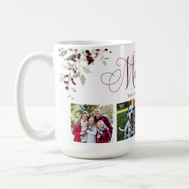 Elegant julfamilj foto jul kaffemugg (Vänster)
