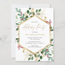 Elegant Julfest greenery red holly greenery Inbjudningar