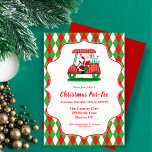 Elegant Julfest i Santa Golf Inbjudningar<br><div class="desc">Upplev magin i helgdagarna på gröntarna med vår julinbjudan. Jultomten,  med glädje vinkart från en golfvagn på eleganten,  diamantröd och grönt mönster. Töm i stil - beställ nu ett minnesvärt firande!</div>