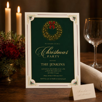 Elegant julfestinladning | Höstlovsinbjudan Julkort