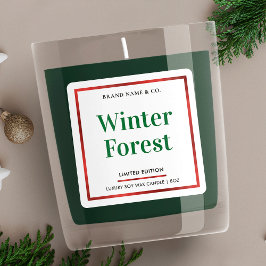 Elegant Julfestlig Färg Candle-förpackning Fyrkantigt Klistermärke