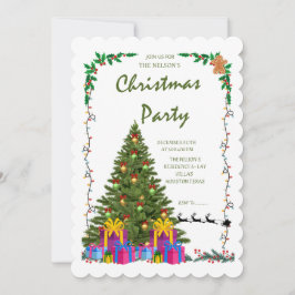 Elegant julfestlig inbjudan med utskuret kant