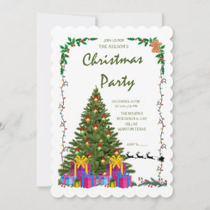 Elegant julfestlig inbjudan med utskuret kant