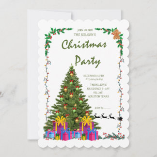 Elegant julfestlig inbjudan med utskuret kant