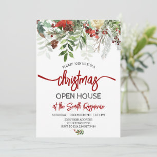 Elegant julfirande öppen hus-fest inbjudningar
