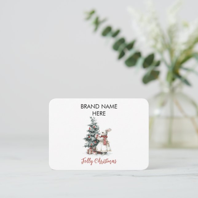 Elegant julfirmanakort | Ditt varumärke Visitkort (Stående Fram)