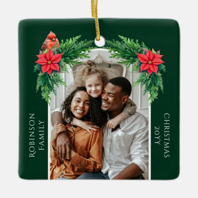 Elegant Julfoto Julgransprydnad Keramik (Framsida)