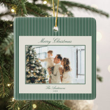Elegant julfotograf med gröna ränder