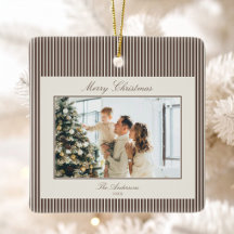 Elegant julfotografi med bruna ränder