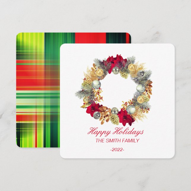 Elegant Julfrö Julkort (Fram/baksida)