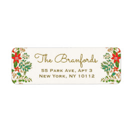 Elegant Julfrö Returadress Etikett