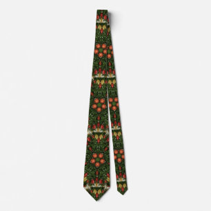Elegant Julfrö Röd Grönt Kaleidoskopi Slips