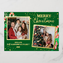 Elegant julglädje Guldglitter Multi Foto
